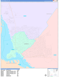 Lake Havasu City Wall Map Color Cast Style 2024